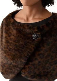 Women's Faux Fur Cape Topper