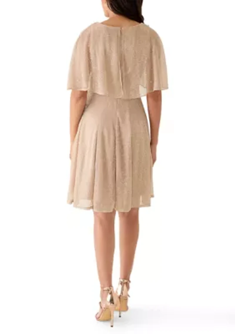 Women's Capelet Shimmer Dress
