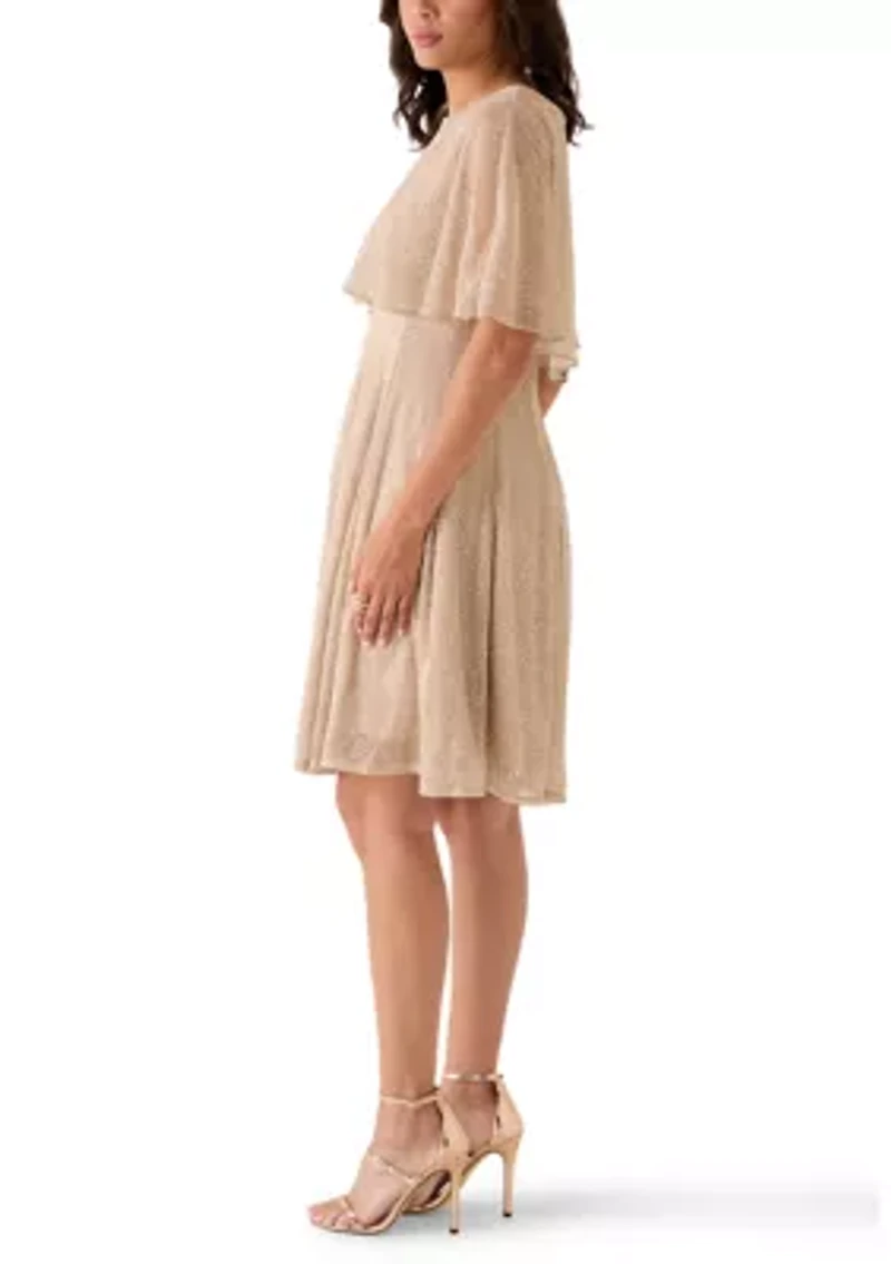 Women's Capelet Shimmer Dress