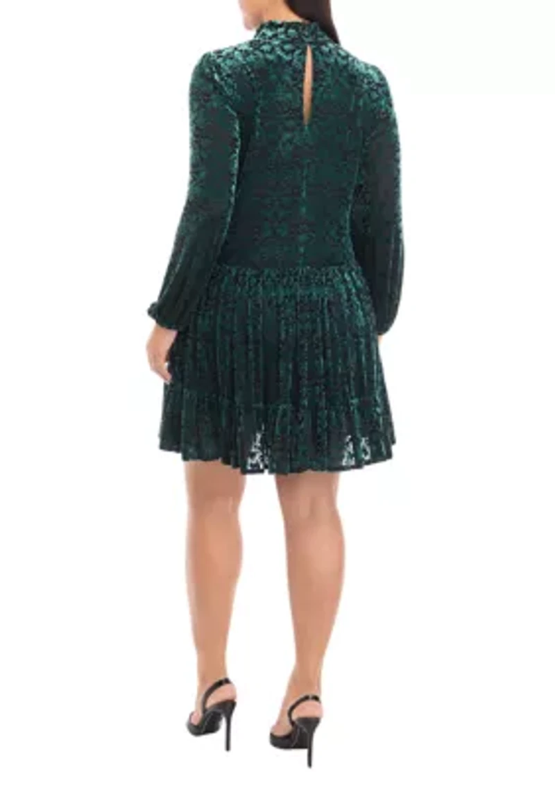 Plus Halter Burnout A-Line Dress