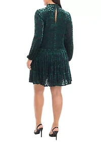 Plus Halter Burnout A-Line Dress
