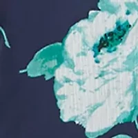 Plus Long Sleeve Floral Print Chiffon A-Line Dress