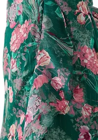 Women's Tie Waist Floral Chiffon Dress