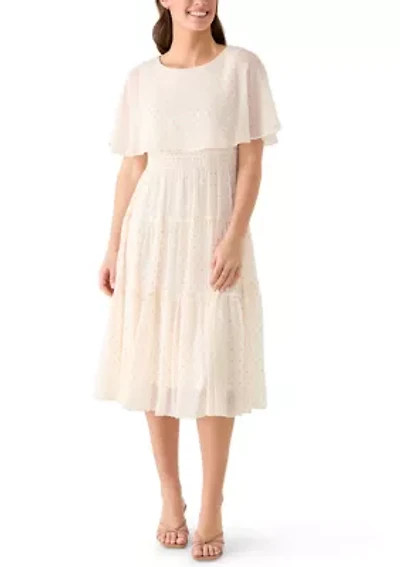 Women's Capelet Flowy Midi Dress