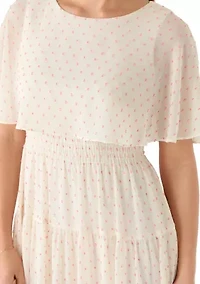 Women's Capelet Flowy Midi Dress