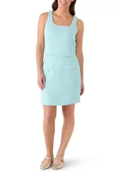 Women's Sleeveless Boucle Mini Set