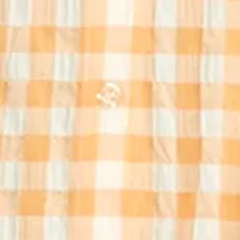 Plus Short Sleeve Gingham Tie Waist Midi Shirtdress