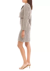 Women's Long Sleeve Collared Button Detail Jacket Dress