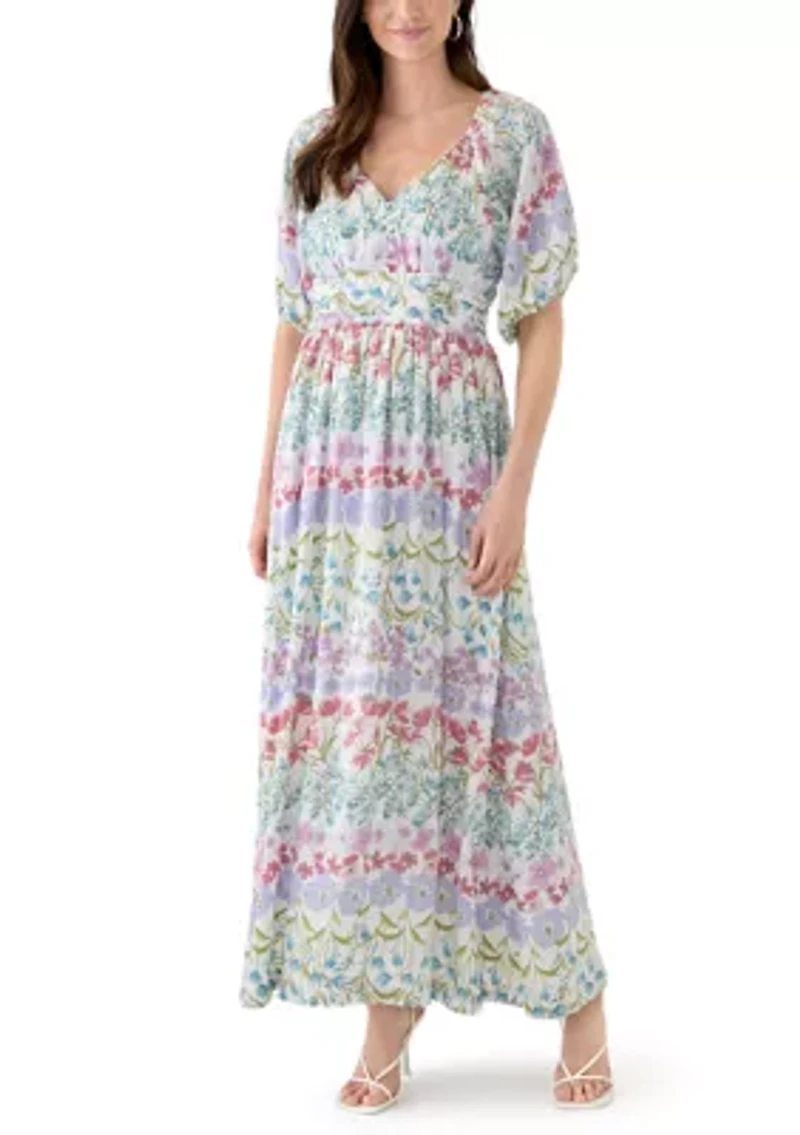 Women's V-Neck Printed Alora Maxi Dress