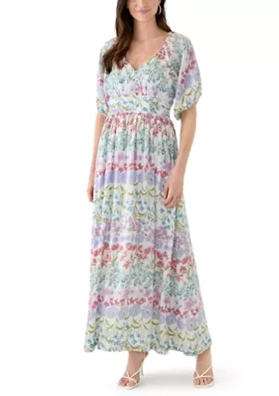 Women's V-Neck Printed Alora Maxi Dress