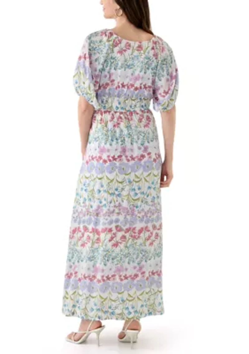 Women's V-Neck Printed Alora Maxi Dress