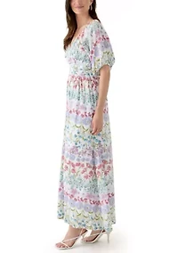 Women's V-Neck Printed Alora Maxi Dress