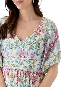 Women's V-Neck Printed Alora Maxi Dress