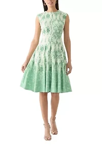 Women's Cap Sleeve Printed A-Line Dress