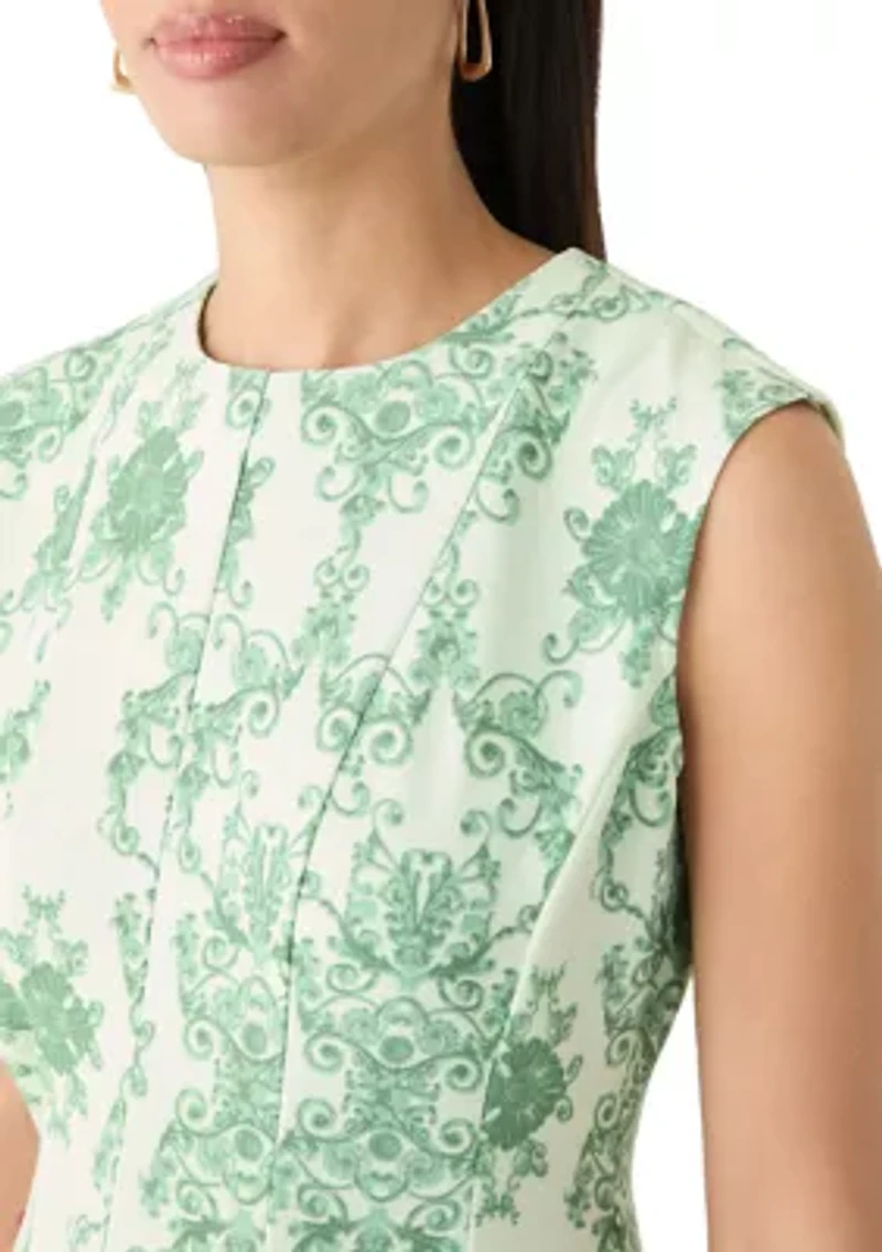 Women's Cap Sleeve Printed A-Line Dress