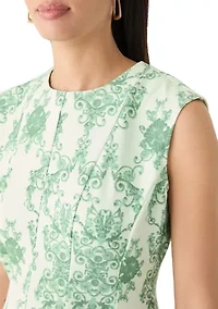 Women's Cap Sleeve Printed A-Line Dress