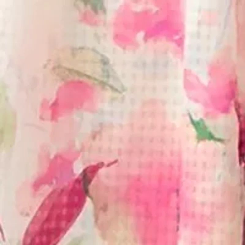 Women's Sleeveless V-Neck Floral Printed Chiffon Dress