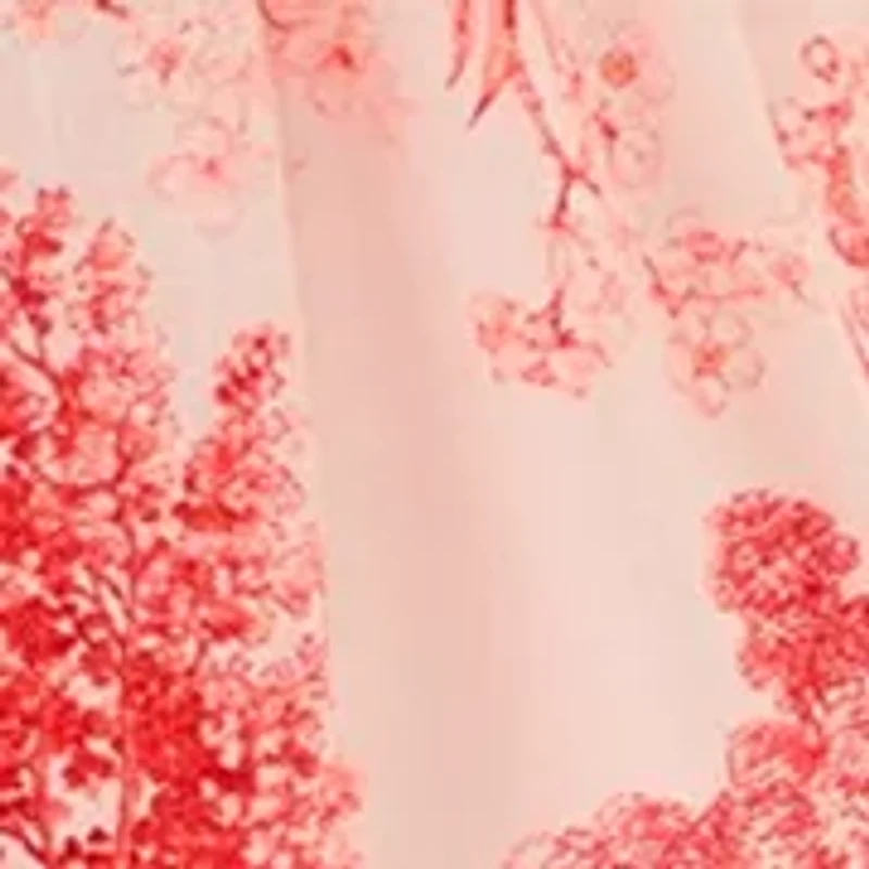 Women's Short Sleeve V-Neck Floral Print Linen Dress