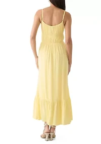 Women's Sleeveless Square Neck Solid Chiffon Dress