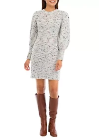 Women's Puff Sleeve Sweater Dress