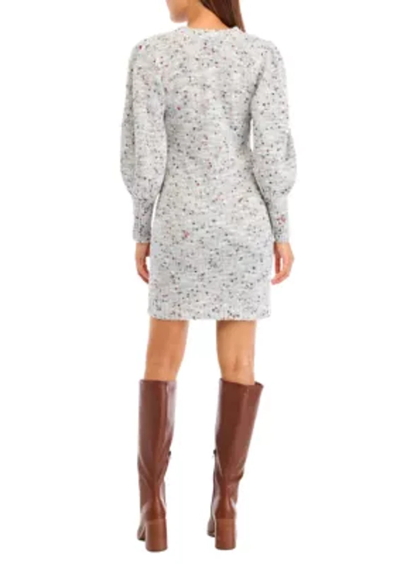 Women's Puff Sleeve Sweater Dress