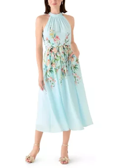 Women's Halter Neck Floral Midi Dress