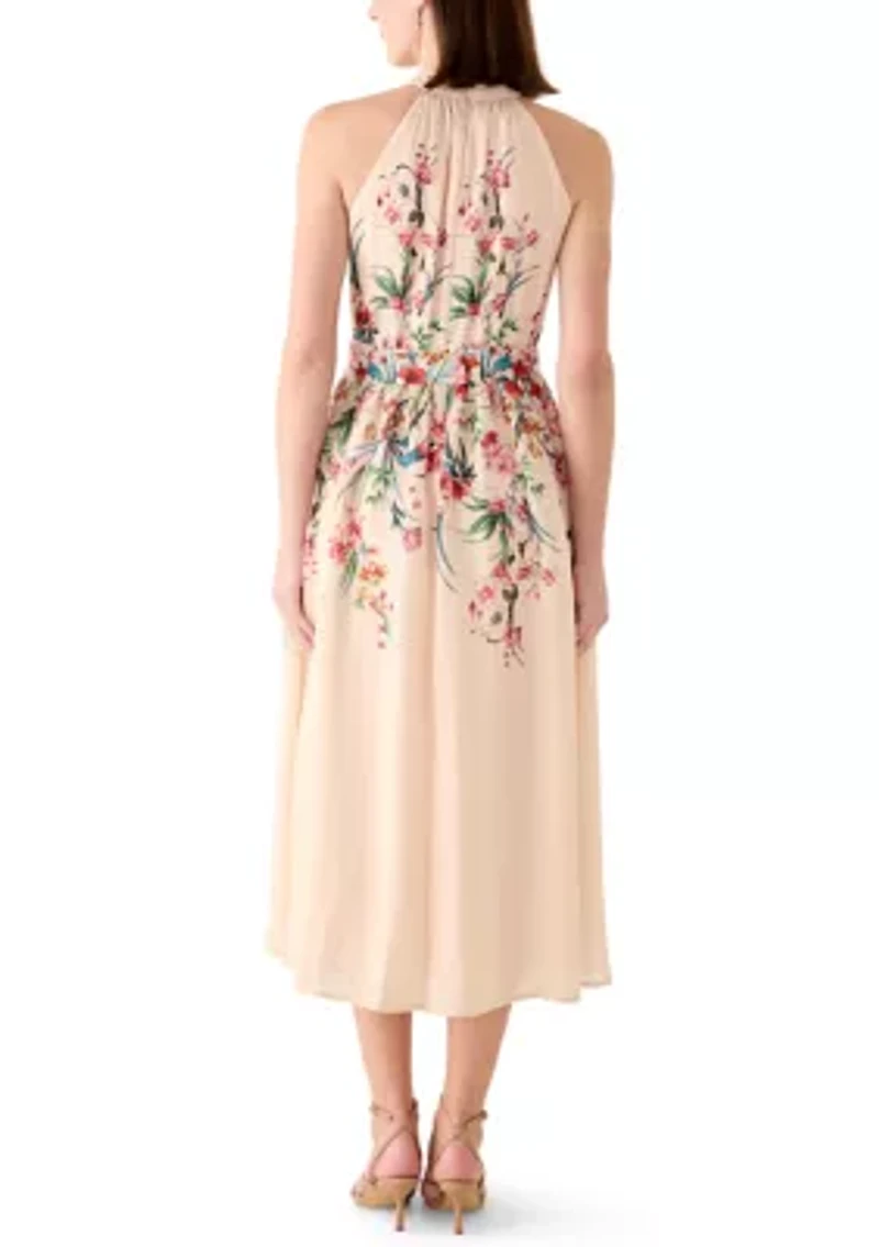 Women's Halter Neck Floral Midi Dress