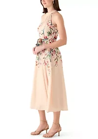 Women's Halter Neck Floral Midi Dress