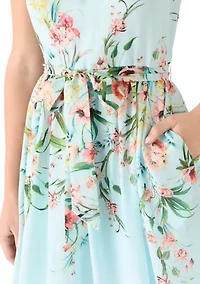 Women's Halter Neck Floral Midi Dress