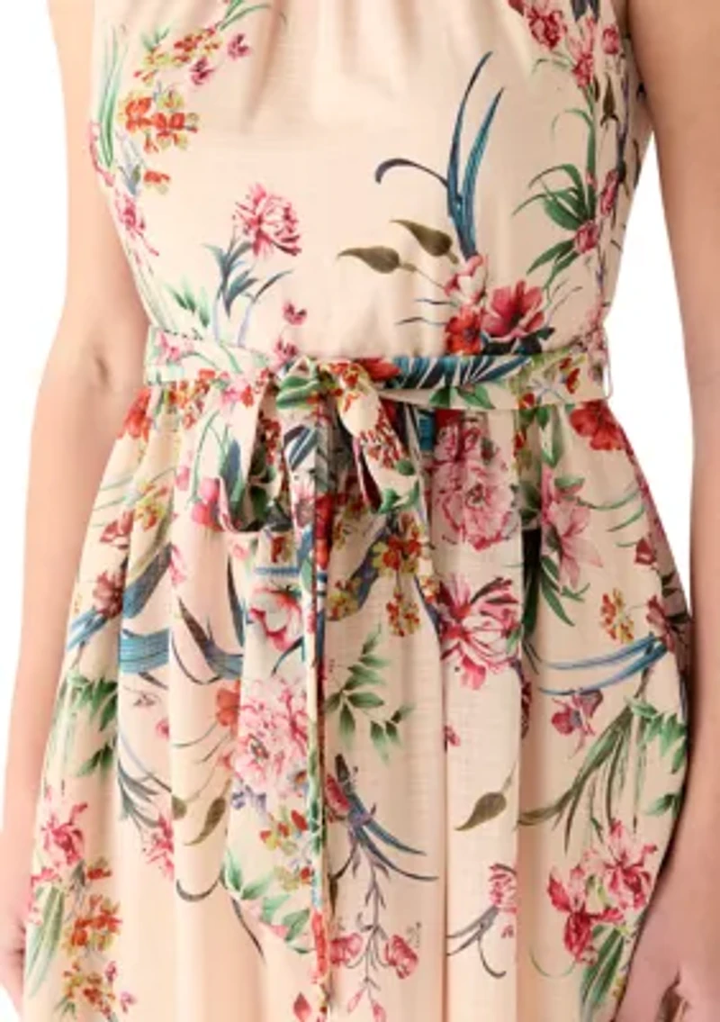 Women's Halter Neck Floral Midi Dress