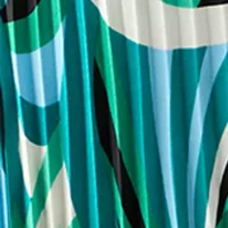 Plus V-Neck Abstract Fit and Flare Dress
