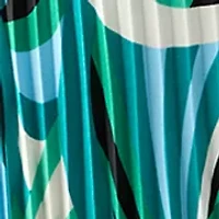 Plus V-Neck Abstract Fit and Flare Dress