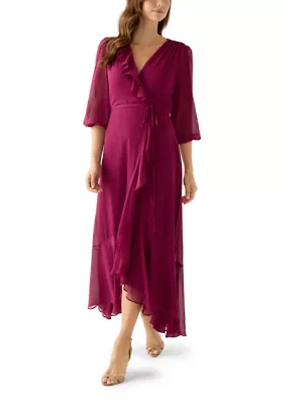 Women's V-Neck Chiffon Maxi Dress