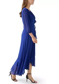Women's V-Neck Chiffon Maxi Dress