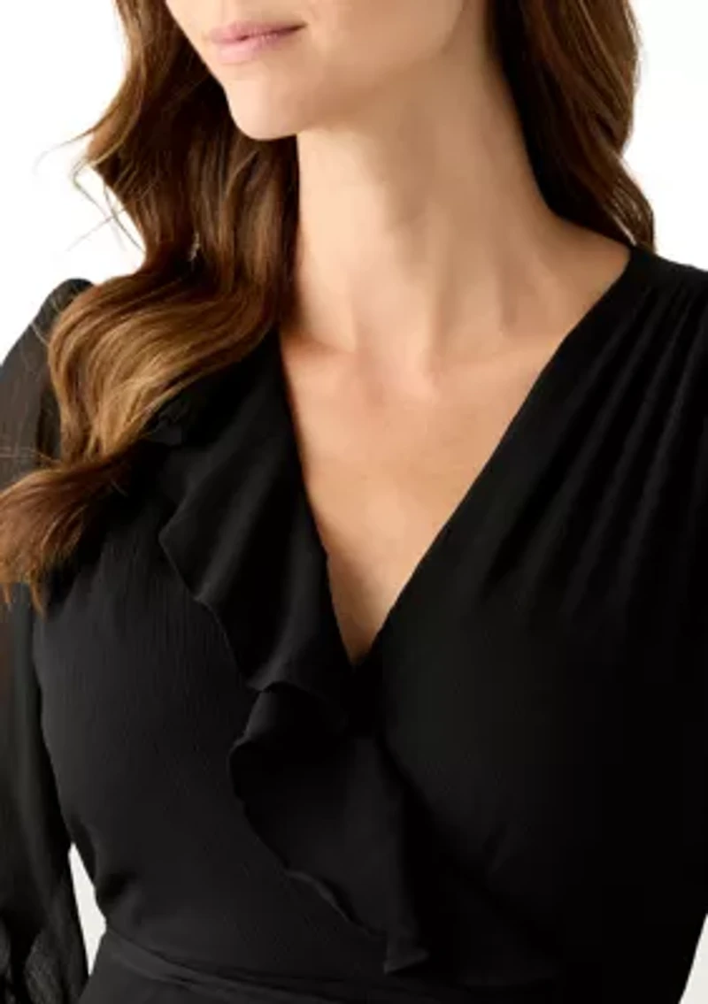 Women's V-Neck Chiffon Maxi Dress