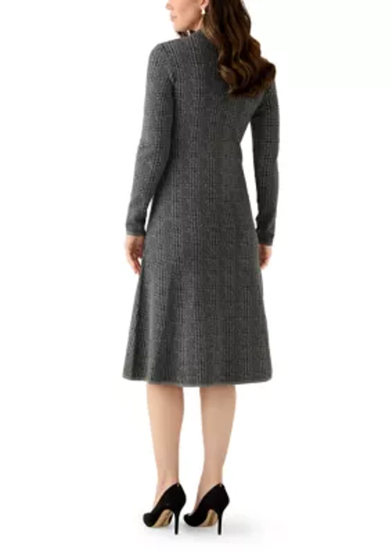 Women's Long Sleeve Mock Neck Sweater Dress