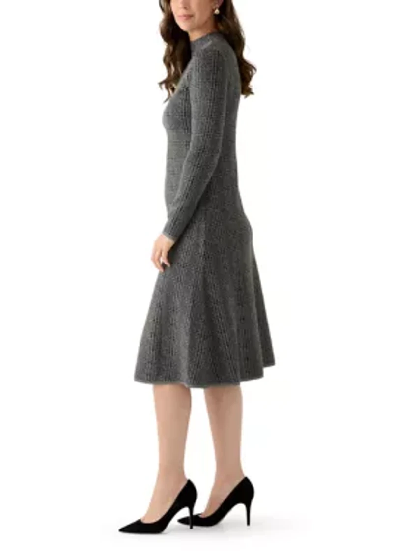 Women's Long Sleeve Mock Neck Sweater Dress