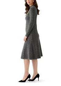 Women's Long Sleeve Mock Neck Sweater Dress