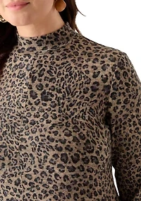 Plus A-Line Animal Print Sweater Dress
