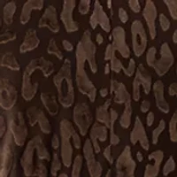 Plus 3/4 Sleeve V-Neck Animal Print Burnout Dress