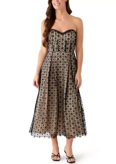 Women's Sleeveless Circle Geometric Lace Dress