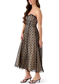 Women's Sleeveless Circle Geometric Lace Dress