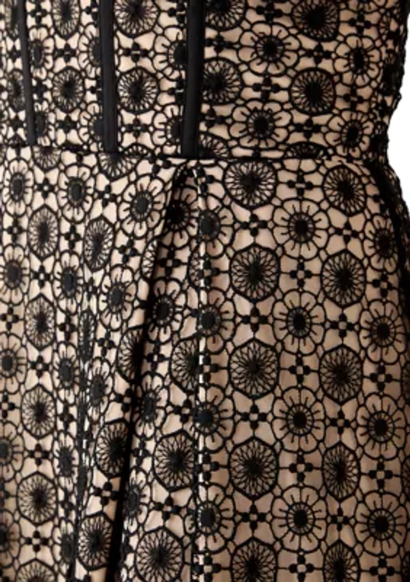 Women's Sleeveless Circle Geometric Lace Dress