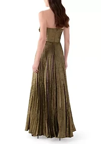 Women's Strapless Satin Gown