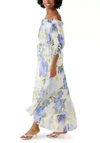 Women's Off The Shoulder Chiffon Midi Dress