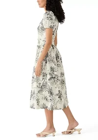 Women's Toile Print Midi Dress