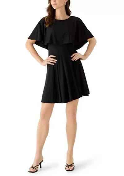 Women's Sleeveless Capelet A-Line Dress