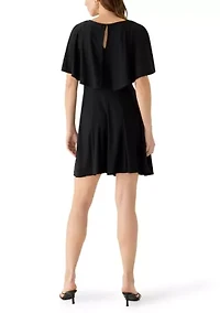 Women's Sleeveless Capelet A-Line Dress