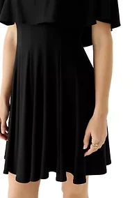 Women's Sleeveless Capelet A-Line Dress