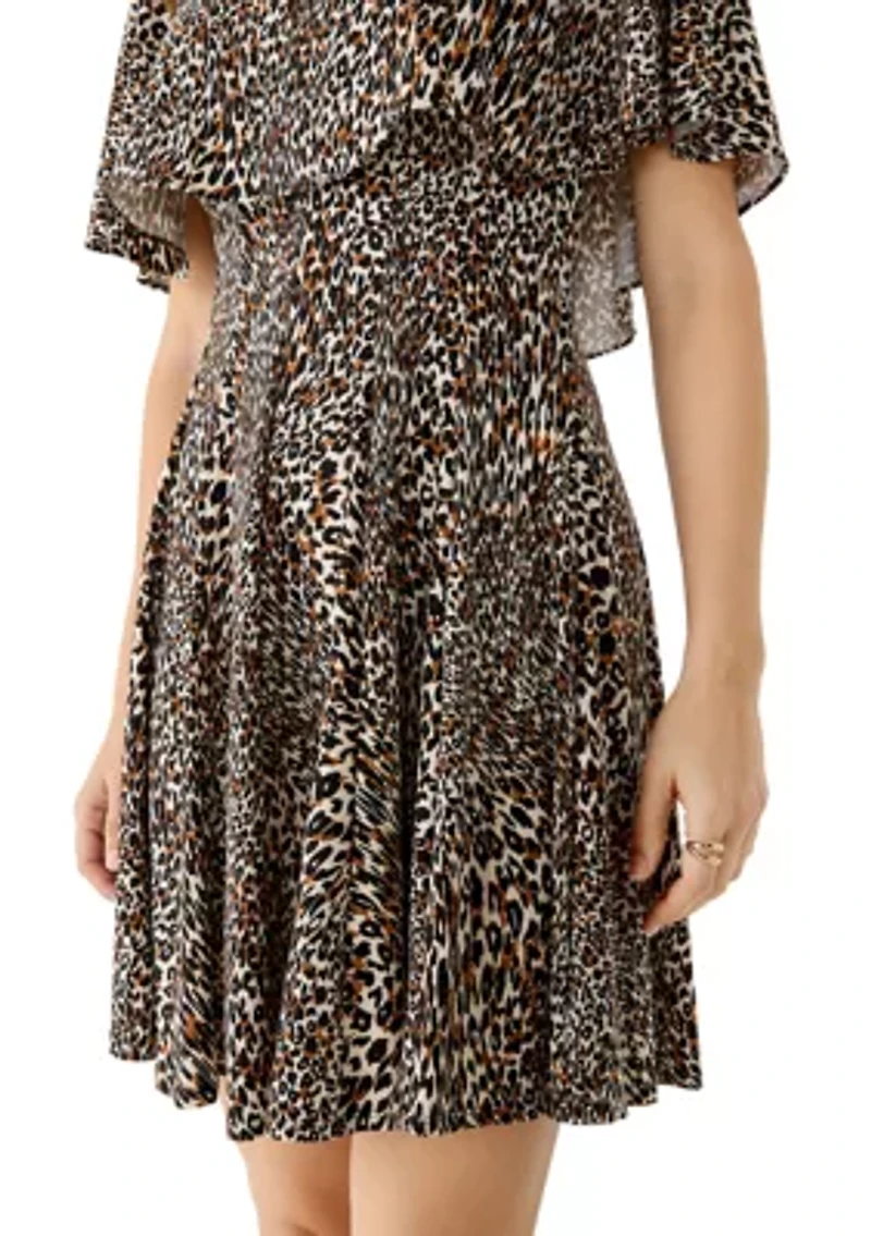 Women's Sleeveless Capelet A-Line Dress